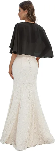 Miniatura 4 de Heartgown Capelets para mujer chal de gasa y envolturas para vestido de noche capa de boda