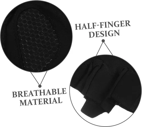 Miniatura 8 de TOYANDONA Guantes de gimnasio antideslizantes de medio dedo para levantamiento de pesas y fitness al aire libre, guantes de ejercicio transpirables