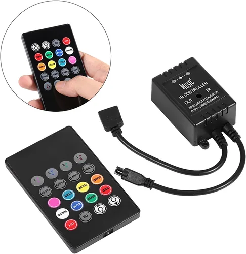 Miniatura 6 de Controlador de música LED, control remoto con sensor de sonido, ligero, compacto y portátil, utilizado para controlar lámparas LED, para KTV
