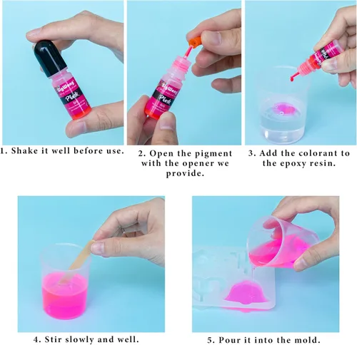 Miniatura 4 de Pigmento de resina epoxi – Colorante líquido translúcido de 36 colores, tinte altamente concentrado para hacer joyas de bricolaje, pintura AB, 36