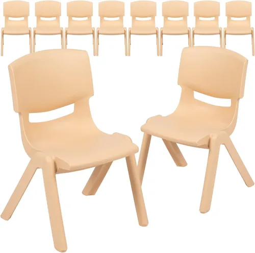 Miniatura 16 de Flash Furniture - Silla escolar apilable de plástico azul con altura de asiento de 10 1/2 pulgadas