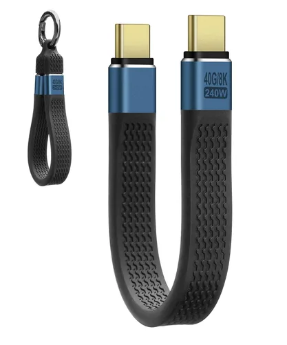 Cable corto USB-C macho a macho OTG USB4 compatible con Thunderbolt 4/3, compatible con carga PD de 240 W, transferencia de datos de 40 Gbps y video