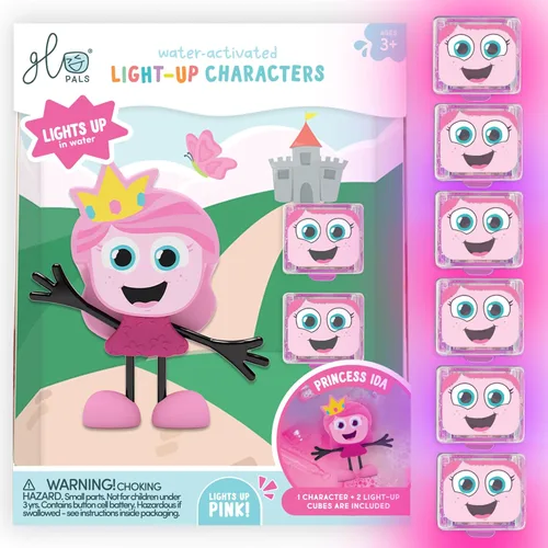Miniatura 12 de Juguete de baño activado por agua Glo Pals con 6 cubos luminosos reutilizables para juegos sensoriales (Blair)