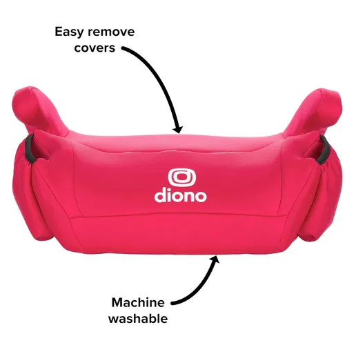Miniatura 5 de Diono Solana, Sin Sujetador, Paquete de 2 Asientos Elevadores para Coche Sin Respaldo, Ligeros, Fundas Lavables a Máquina, Portavasos, Rosa Algodón