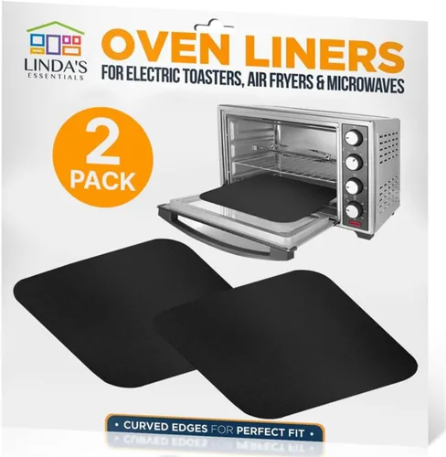 Revestimientos para horno tostador para la parte inferior del horno (paquete de 2) revestimientos reutilizables antiadherentes resistentes al calor,