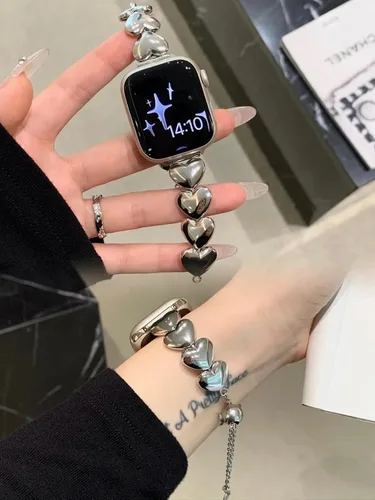 Miniatura 6 de Compatible con Apple Watch Band para mujer y hombre de 1.614 in 1.575 in 1.496 in 1.732 in 1.772 in 1.654 in Ultra 1.929 in, pulsera de metal