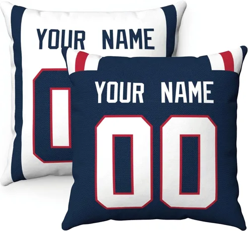 ANTKING Almohada personalizada con cualquier nombre y número para regalo de hombres, mujeres y niños Para Nueva Inglaterra