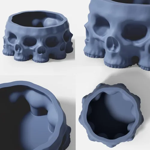 Miniatura 4 de Nicole - Moldes de silicona para hormigón, diseño de calavera 3D, para suculentas, maceta de bricolaje, decoración del hogar, cactus para SH0861