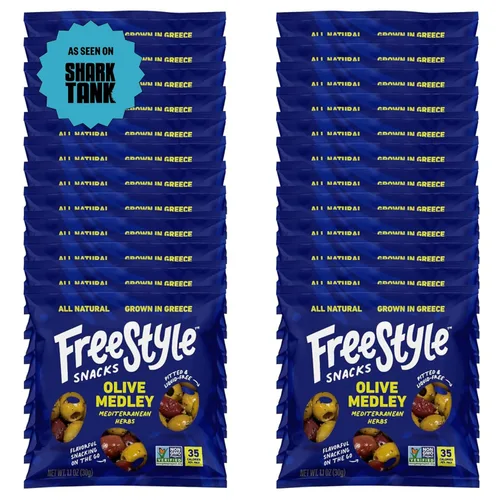 Miniatura 14 de Freestyle Snacks Paquetes de Aperitivos de Aceitunas – Porción Individual – Aceitunas Verdes Frescas Deshuesadas, Tamaño Jumbo, Cultivadas