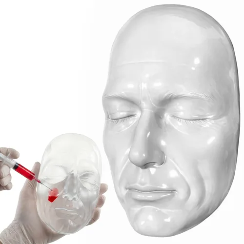 Wenqik Modelo de cara para inyección Kit de práctica de silicona, modelo de cabeza de estiramiento facial, cara de maniquí transparente para mejorar