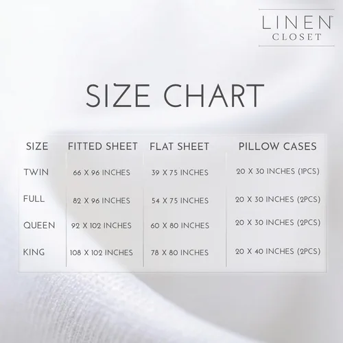 Miniatura 7 de Linen Closet Juego de 4 piezas de sábanas de 100% algodón orgánico tamaño completo, tejido de percal, crujiente, fresco, suave y duradero, sábanas