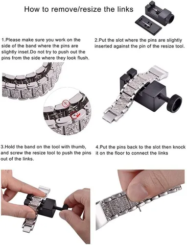Miniatura 2 de FitTurn Bandas brillantes de joyería compatibles con Cubitt CT2/CT2S Band para hombres y mujeres, pulsera de diamantes de imitación de diamante, Oro