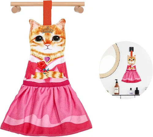 Miniatura 18 de Divertidas toallas de mano – Lindas toallas colgantes y toallas de cara para decoración de gatos, súper absorbentes, suaves, inauguración