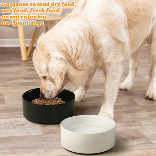 Miniatura 6 de Cuencos Grandes para Perros, Cuenco Antideslizante de Cerámica Pesada para Comida y Agua de Perros con Base de Silicona, Cuenco de Alimentación