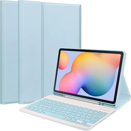 Miniatura 16 de Teclado a color para Samsung Galaxy Tab A8 de 10.5 pulgadas 2022 (SM-X200/X205/X207) Funda de teclado con Bluetooth desmontable extraíble (azul)