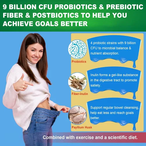 Miniatura 4 de Gomitas de butirato con probiótico + prebiótico + postbiótico, omega-3 500 mg, 9 mil millones de probióticos UFC con fibra, calcio y magnesio