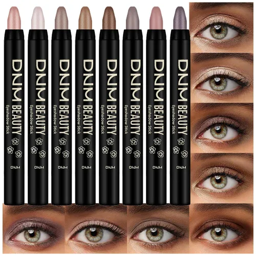 Miniatura 22 de Kaely - Juego de 2 barras de sombra de ojos en crema para ojos, lápiz brillante perla blanca y perla negra, maquillaje brillante de ojos