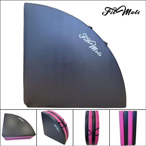 Miniatura 5 de Cojín circular plegable de 5 pies de ancho para ejercicio y bastón de baile. Alfombrilla de seguridad de espuma EPE reticulada portátil con cubierta