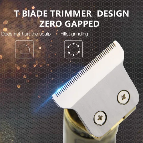 Miniatura 4 de Máquina eléctrica de corte de pelo con bajo ruido recargable JM700AL corte de cierre inalámbrico T Blade Hair Trimmer hombres, dorado, 20X11X5.2.0 in