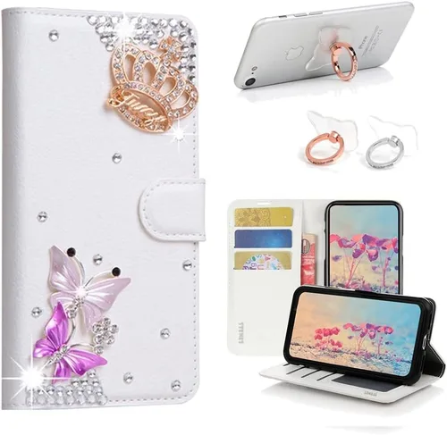 Miniatura 6 de Bling - Funda de piel con soporte para anillos, diseño 3D hecho a mano, 2 unidades, SBLDwRSSeries-14