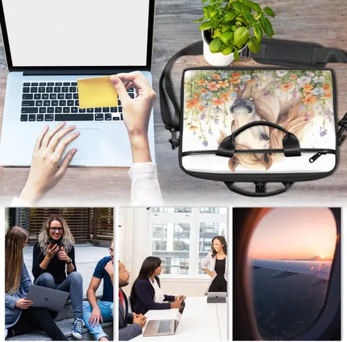 Miniatura 6 de Bolsa para laptop con correas acolchadas para el hombro, adecuada para portátiles de 13 a 15 pulgadas, fundas para portátiles de múltiples