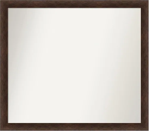 Miniatura 242 de Amanti Art Espejo de pared personalizado no biselado (24 x 27 pulgadas), marco estrecho de nogal chipre - varios tamaños personalizados - Espejo