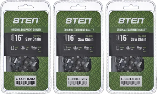 Miniatura 150 de 8TEN Cadena de motosierra semi cincel de 6 pulgadas .050 1/4 42 DL para Worx WG320 Black & Decker LLP120 (paquete de 3)