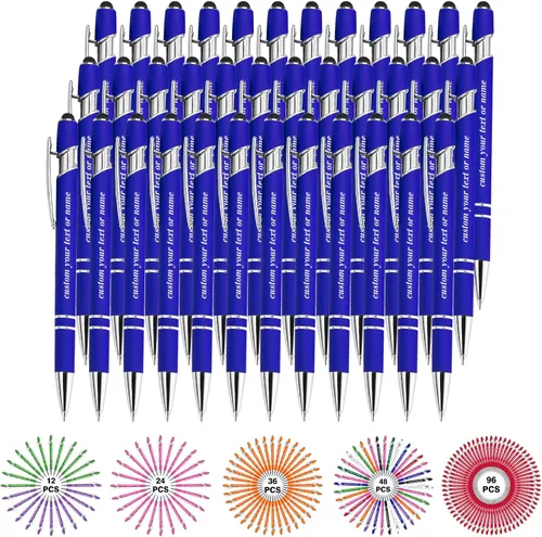 Miniatura 51 de Bolígrafos personalizados con nombre a granel, juego de bolígrafos personalizados, lápiz capacitivo grabado, logotipo, texto, regalo para negocios
