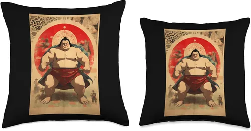 Miniatura 3 de Sumo Wrestler I Love Japanese Sumo Vintage Art Throw Pillow