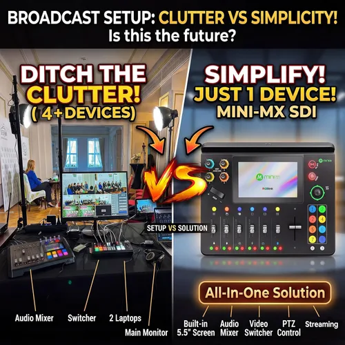 Miniatura 6 de RGBlink mini-mx SDI, conmutador de video multicámara para transmisión en vivo, conmutador de transmisión de 10 canales con HDMI 4K, SDI, UVC/NDI