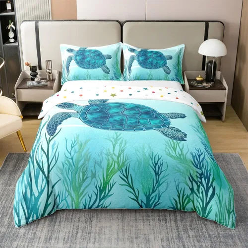 Miniatura 21 de Juego de ropa de cama 100% de algodón natural con hojas de palmera, funda de edredón Monstera con hojas tropicales, rama de hojas tropicales, funda
