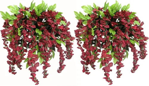 Miniatura 15 de Flores de glicina artificial para mata colgante larga, 15 tallos, para decoración y arreglo del hogar, boda, restaurante y oficina Belleza