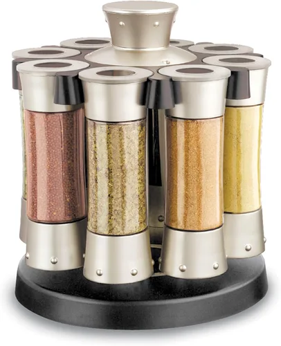 Miniatura 11 de Kitchen Art Select-A-Spice - Carrusel de medición automática Pro de 12 compartimentos para especias, color negro, 9.5 x 9.5 x 6.5 pulgadas