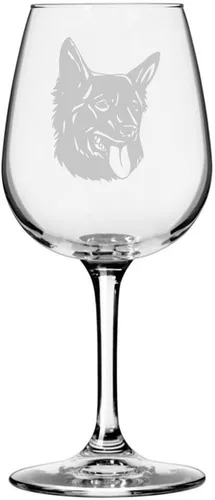 Miniatura 536 de Copa de vino de 12.75 onzas con diseño de perro grabado