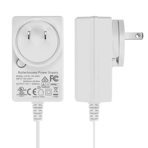 Miniatura 2 de Rollerhouse Adaptador de pared de transformador enchufable de 2 amperios de 12 V CC/adaptador de fuente de alimentación/cable de 5 pies