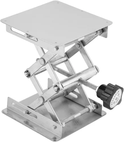 Miniatura 4 de Gato de tijera de laboratorio, 3.9 x 3.9 pulgadas, soporte de elevación de laboratorio de elevación de acero inoxidable, soporte de tijera, control