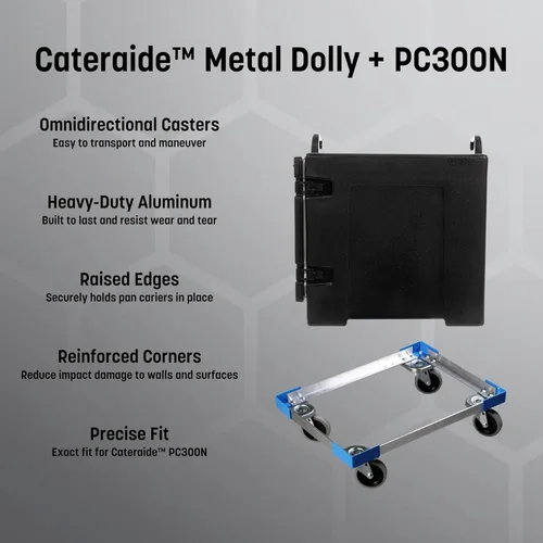 Miniatura 2 de Carlisle PC300N03 Cateraide - Porta bandejas de alimentos aisladas con carga final, capacidad para 5 sartenes, negro + Cateraide PC300N - Carretilla