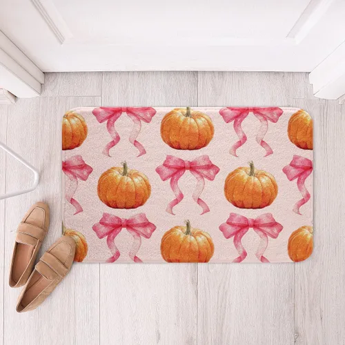 Miniatura 30 de Erosebridal Thanksgiving Turkey Bathroom Rugs - Fall Leaves Pumpkin Bath Mat for Kids Adults, Vintage Autumn Harvest Door Mat 16 x 24 Inch Rustic