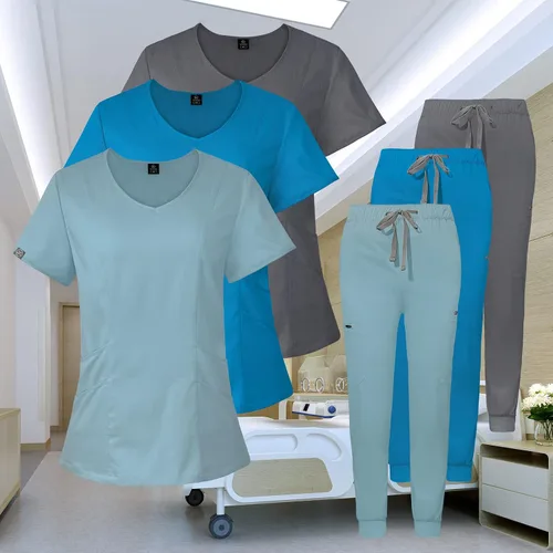 Miniatura 7 de VIAOLI Uniformes Médicos Enfermera Mujer Médico Enfermería Hospital Conjunto Top &Jogger Pantalones Clínica Liquidación Ropa de Trabajo