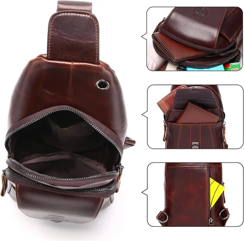 Miniatura 169 de LUKZIJAES Bolso bandolera de cuero genuino para hombre