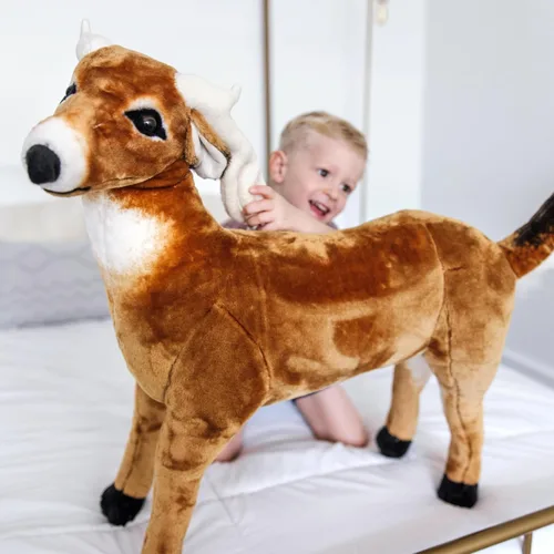 Miniatura 8 de Ciervo gigante de Melissa & Doug, animal realista relleno, más de 3 pies de largo