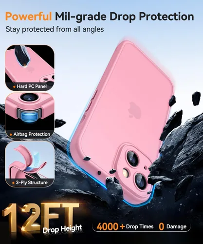 Miniatura 5 de CANSHN Funda mejorada para iPhone 15 [protección completa de la cámara] [mate translúcido] Funda protectora a prueba de golpes para iPhone 15 de 6.1