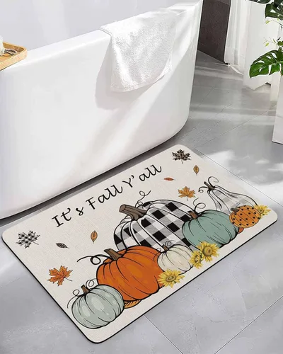 Miniatura 11 de Tapete de baño de Navidad para bañera, antideslizante, de secado rápido y absorbente, tierra de diatomeas, cocina, ducha, fregadero, lavable, tapete