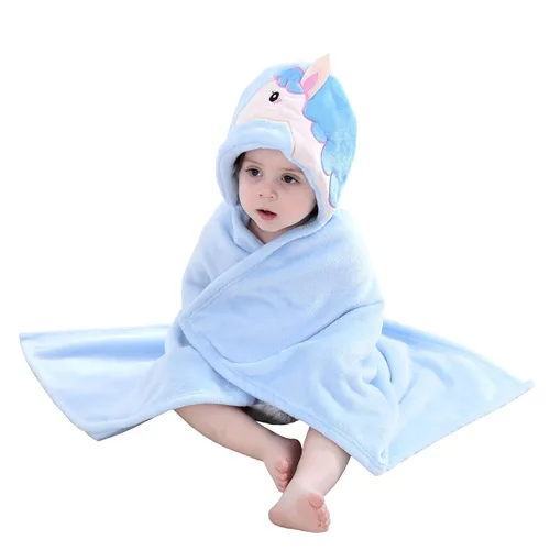 Miniatura 15 de TONWHAR Manta con capucha de cara de animal para bebés y niños de 0 a 4 años, manta de felpa para después del baño (conejo)