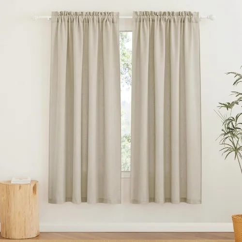 Miniatura 85 de RYB HOME Cortinas extralargas de 108 pulgadas de largo, transpirables con bolsillo para barra, cortinas traslúcidas blancas para sala de estar