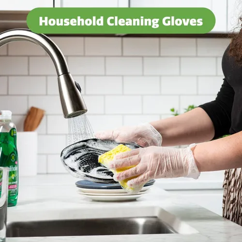 Miniatura 3 de GUSTO Disposable Vinyl Gloves – Clear, Latex-Free, Powder-Free, BPA-Free – Safe for Food Handling, Cooking & Cleaning