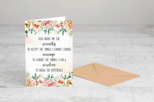 Miniatura 4 de Emily gift Serenity Prayer - Tarjeta de felicitación – Interior en blanco – 5 x 7 pulgadas – Cartulina premium – Incluye sobre