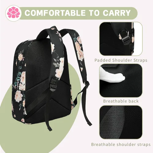Miniatura 57 de Bluboon Juego de mochila para adolescentes, mochila escolar para niñas, lonchera y lápices, bolsas para estudiantes, 3 en 1, rosa-3 juegos, Escuela