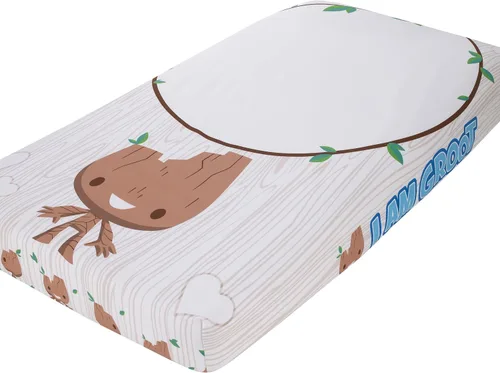 Miniatura 7 de NoJo Disney Lion King Simba - Sábana bajera ajustable para cuna, color marrón claro, dorado y blanco Wild About You Canela