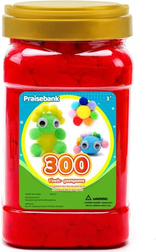 Miniatura 7 de Praisebank 300 pompones de 1 pulgada para artes y manualidades, manualidades en tarro